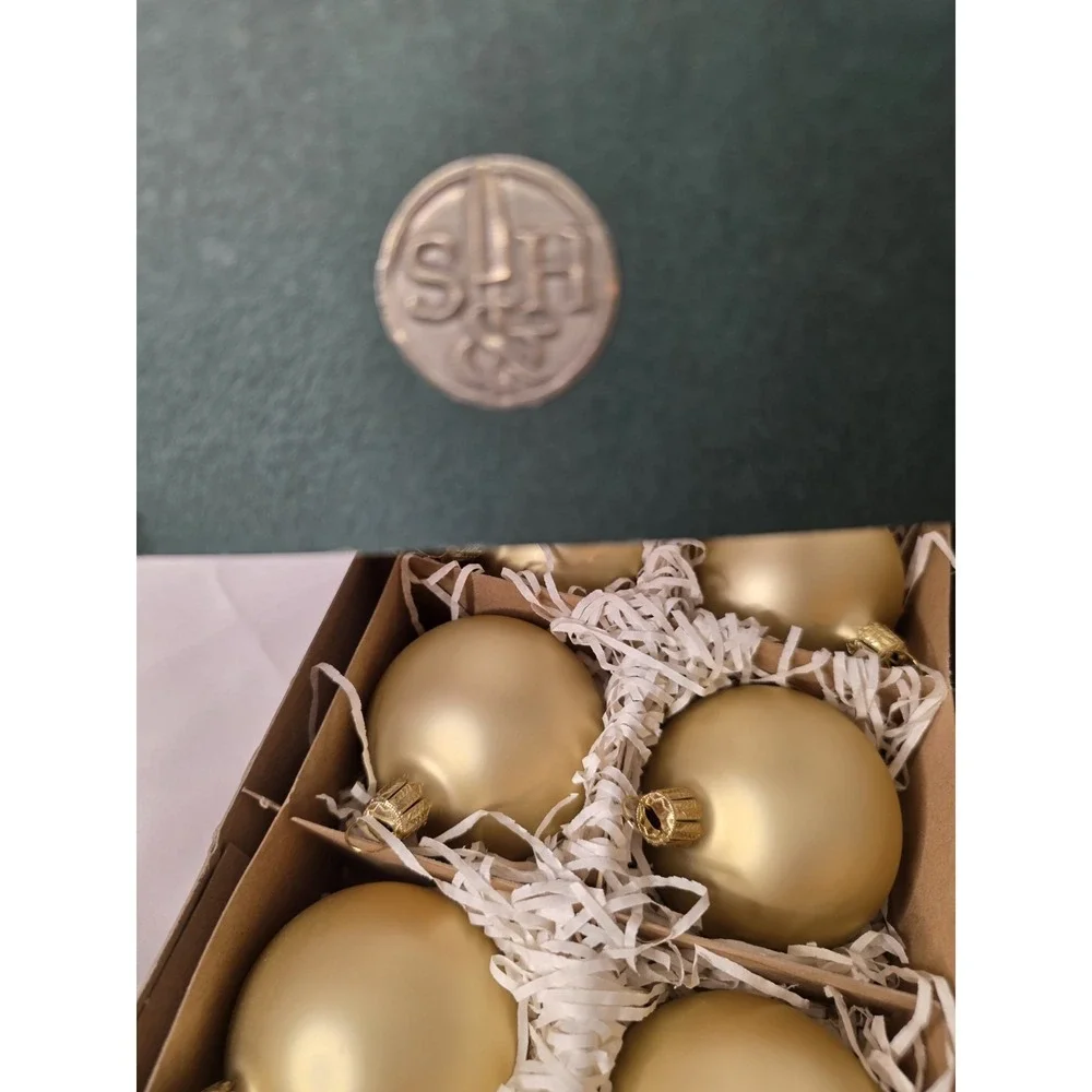 8 Glass Christmas Ornaments Natural Spirit Of Winter Smith & Hawken Germany